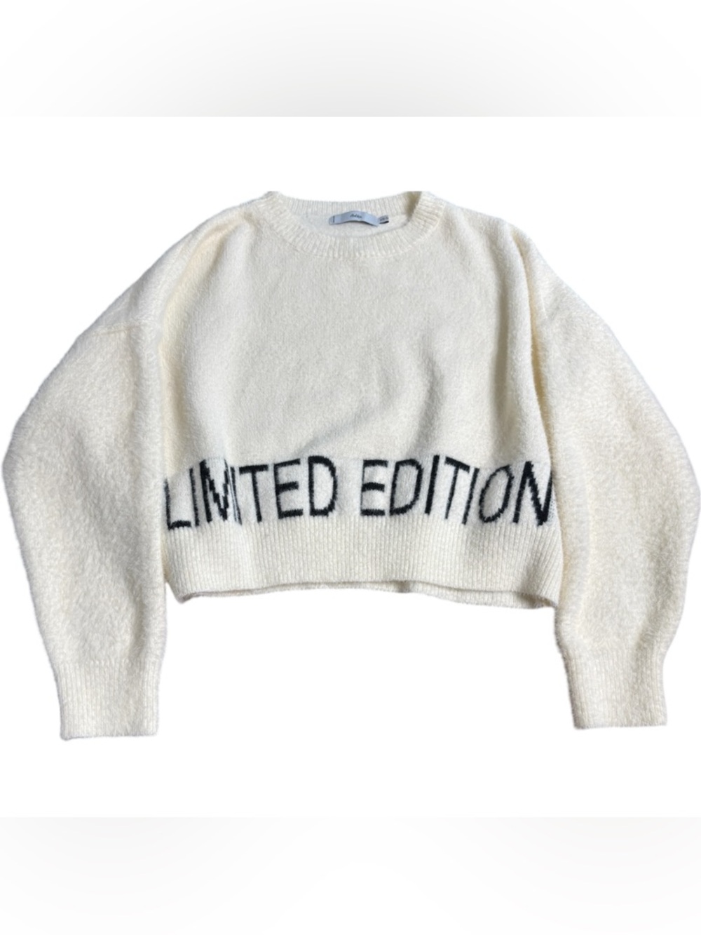Adika Soft Cozy Crewneck White Cropped Limited Edition Sweater Size XS/S